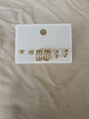 Ava & Aiden Gold Tone 5-Pair Earring Set